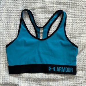 blue under armor sports bra